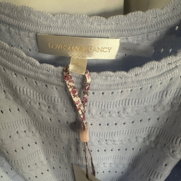 NWT LoveShackFancy Maryanne Knit Mini Dress Morning SKy Light Blue | size M - Picture 8 of 11